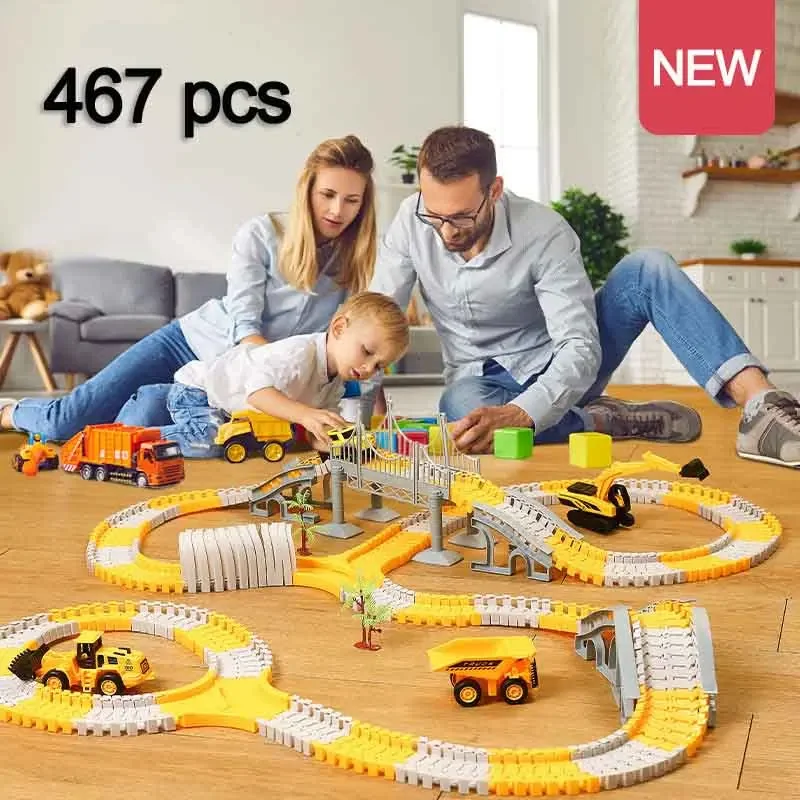 Hot Wheels Car Track Sets - 137-467pcs Bambini Pista Elettrica Giocattolo Auto