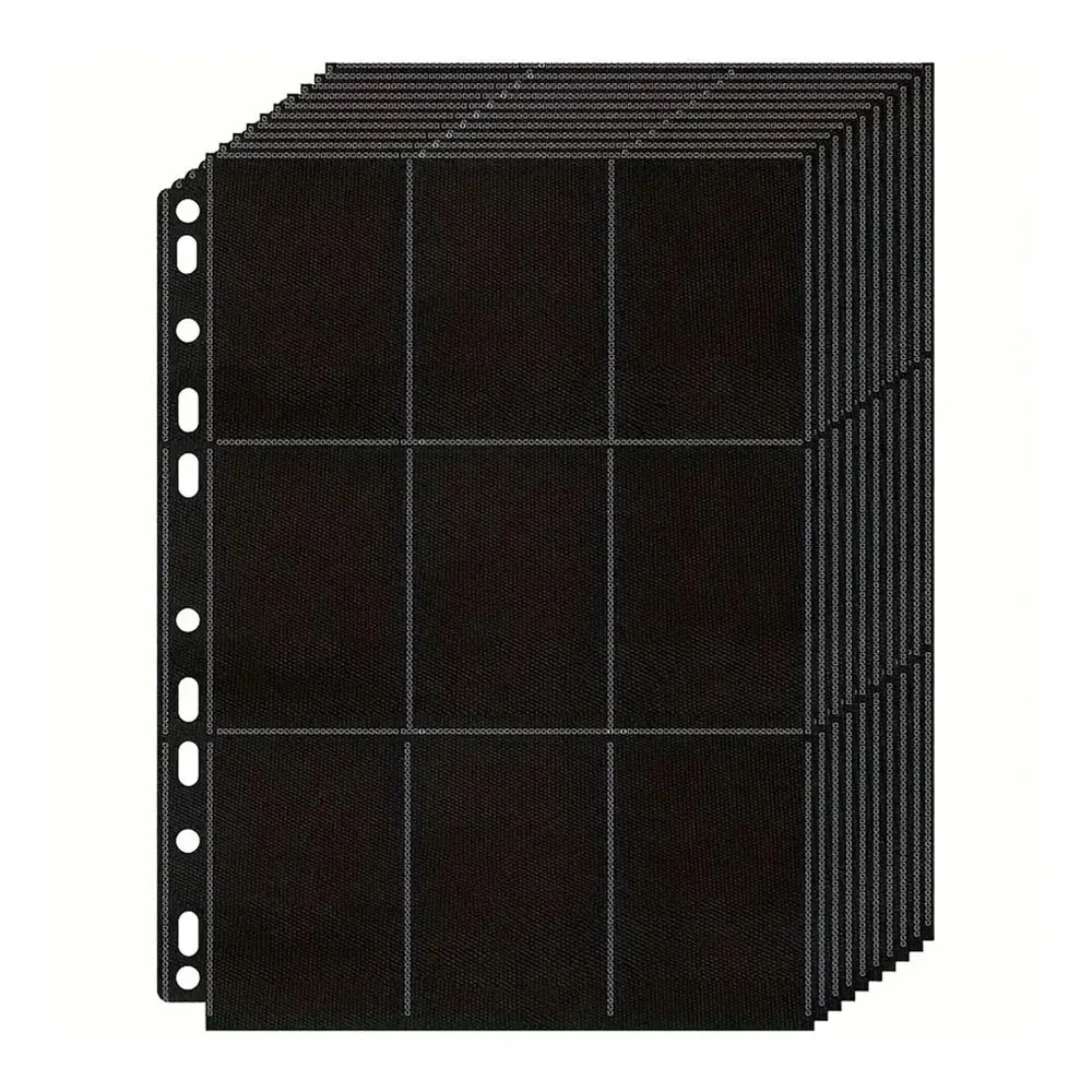 Trading Card Binder - Confezione da 10 Pagine Nere per