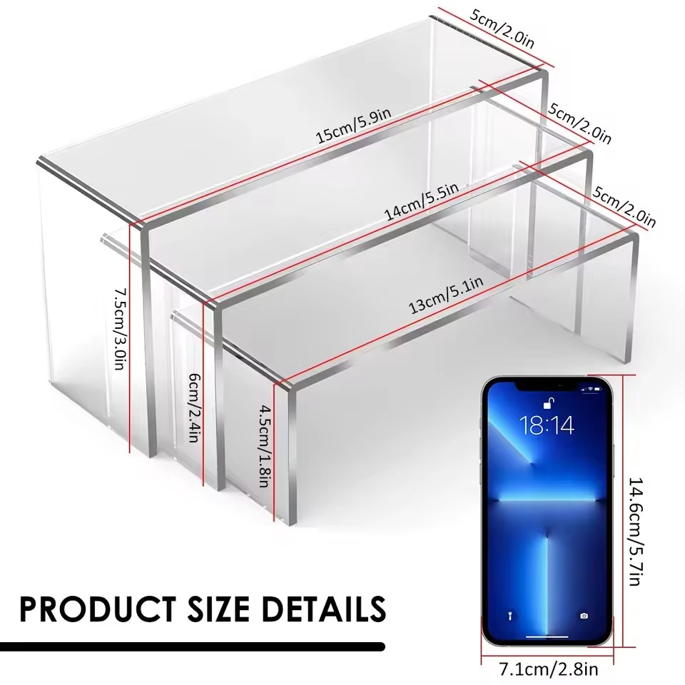 3/6/9/12Pc Acrilico Trasparent - Display Risers Set recensione e prezzo